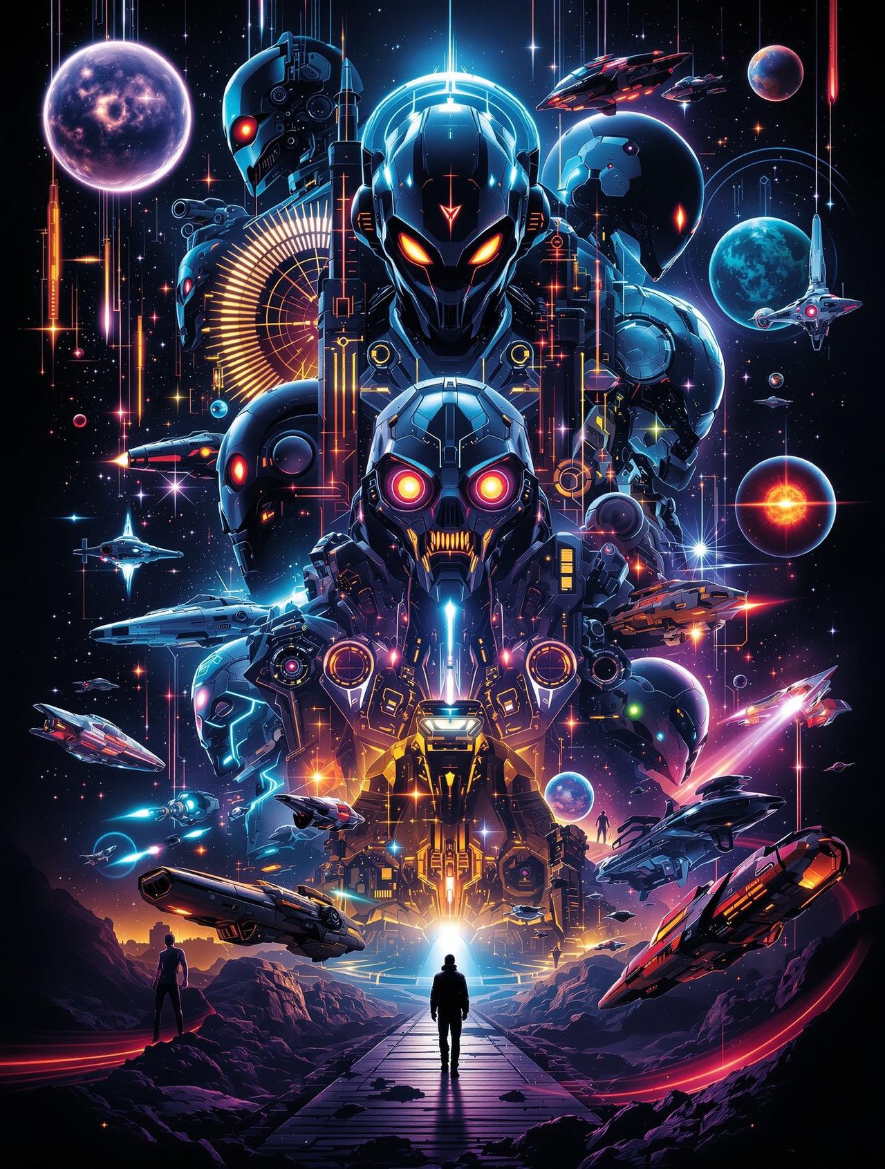 科幻电影进化论 - 光速影视43类型专题封面，从《大都会》到《沙丘》，探索科幻电影从B级片到主流大片的进化之路。